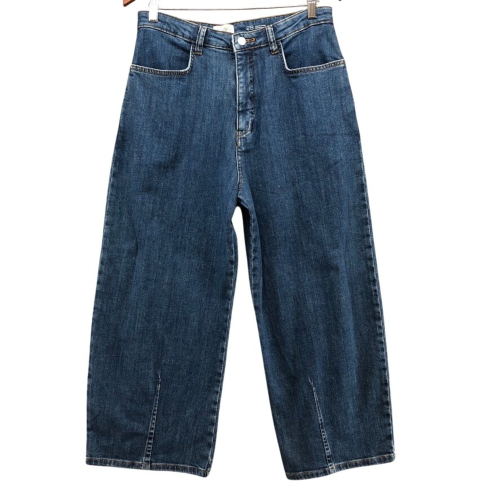 Pilcro Jeans Womens 28 6 Women Blue Wide Leg High Rise Cropped Front Seam Detail
